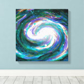 Emerald en Paarse Galaxy Canvas Afdruk (Insitu (Houten vloer))