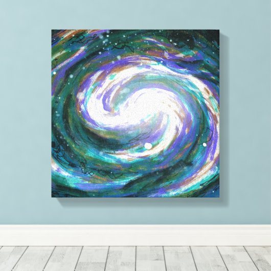 Emerald en Paarse Galaxy Canvas Afdruk (Insitu (Houten vloer))