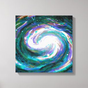 Emerald en Paarse Galaxy Canvas Afdruk