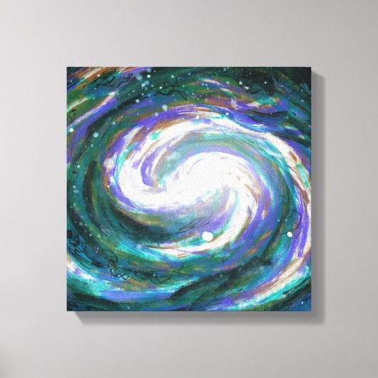 Emerald en Paarse Galaxy Canvas Afdruk (Voorkant)