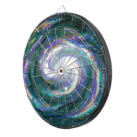 Emerald en Paarse Galaxy Dartbord (Voorkant Rechts)