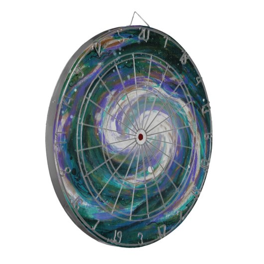 Emerald en Paarse Galaxy Dartbord (Voorkant Links)