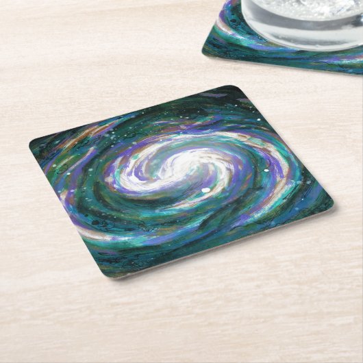 Emerald en Paarse Galaxy Kartonnen Onderzetters (Schuin)