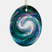 Emerald en Paarse Galaxy Keramisch Ornament (Rechts)