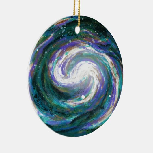 Emerald en Paarse Galaxy Keramisch Ornament (Rechts)