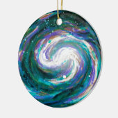 Emerald en Paarse Galaxy Keramisch Ornament (Links)