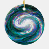 Emerald en Paarse Galaxy Keramisch Ornament (Achterkant)