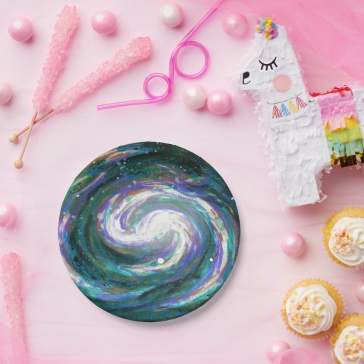 Emerald en Paarse Galaxy Papieren Bordje (Feest)