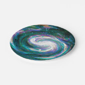 Emerald en Paarse Galaxy Papieren Bordje (Gekanteld)