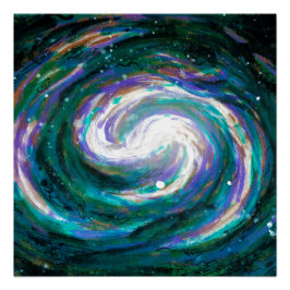 Emerald en Paarse Galaxy Poster