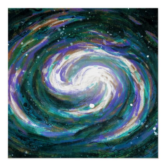 Emerald en Paarse Galaxy Poster (Voorkant)