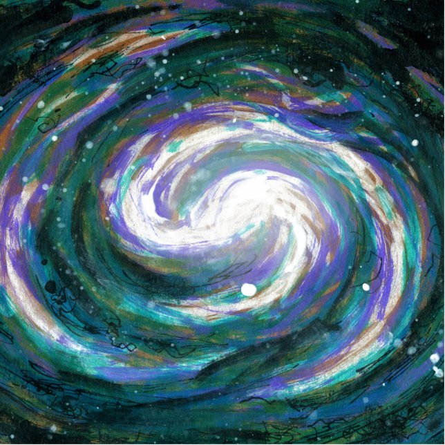 Emerald en Paarse Galaxy Staand Fotobeeldje (Voorkant)