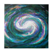 Emerald en Paarse Galaxy Tegeltje (Voorkant)