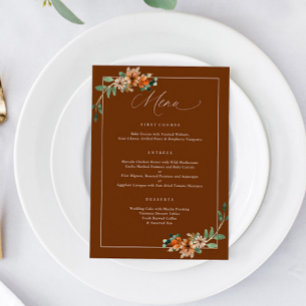 Emerald en Roestbruine Oranje Groene Huwelijksfees Menu