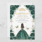 Emerald Enchanted Forest Quinceañera Princess Kaart (Voorkant)