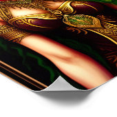 Emerald Enchantress: een 3D-koningin met groene ju Poster (Hoek)
