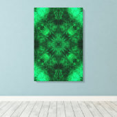 Emerald Energy Mandala Fractale Kunst Canvas Afdruk (Insitu (Houten vloer))