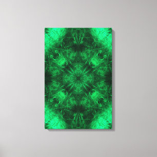 Emerald Energy Mandala Fractale Kunst Canvas Afdruk