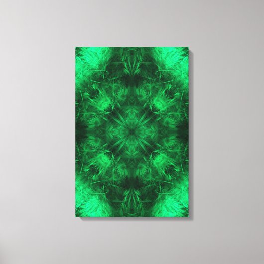 Emerald Energy Mandala Fractale Kunst Canvas Afdruk (Voorkant)