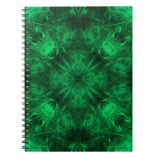 Emerald Energy Mandala Fractale Kunst Notitieboek (Voorkant)