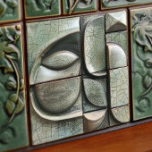 Emerald Enigma Abstracte keramische Tegel Tegeltje