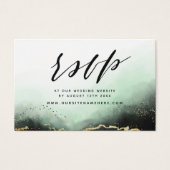 Emerald Etherische Mist Website RSVP Insert Kaarte Visitekaartje (Voorkant)