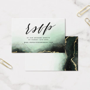Emerald Etherische Mist Website RSVP Insert Kaarte Visitekaartje