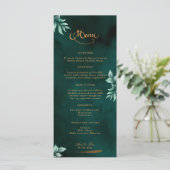Emerald Eucalyptus Greenery Elegant Script Wedding Menu (Staand voorkant)