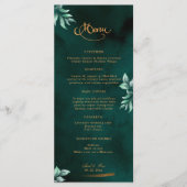 Emerald Eucalyptus Greenery Elegant Script Wedding Menu (Voorkant)