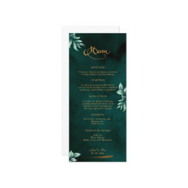 Emerald Eucalyptus Greenery Elegant Script Wedding Menu