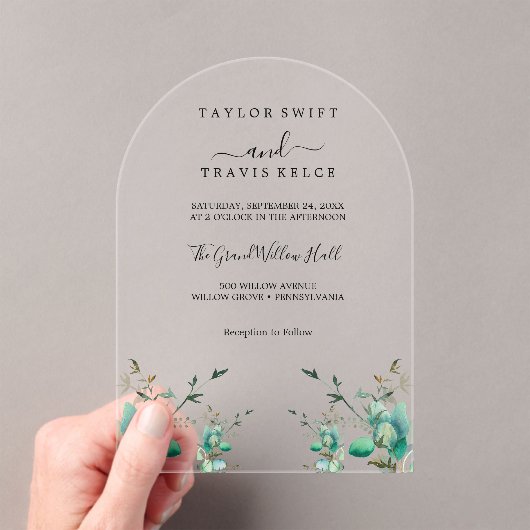 Emerald Eucalyptus Mountain bruiloft uitnodiging (Insitu (Draagbaar))