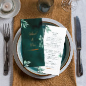 Emerald Eucalyptus Script Font Weddenschap Programmakaart