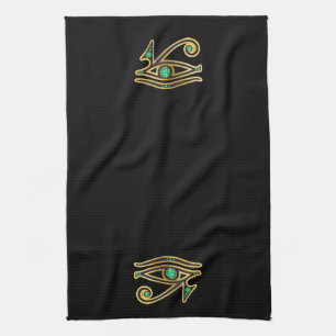Emerald Eye of Ra in Gold Kitchen Towel Theedoek