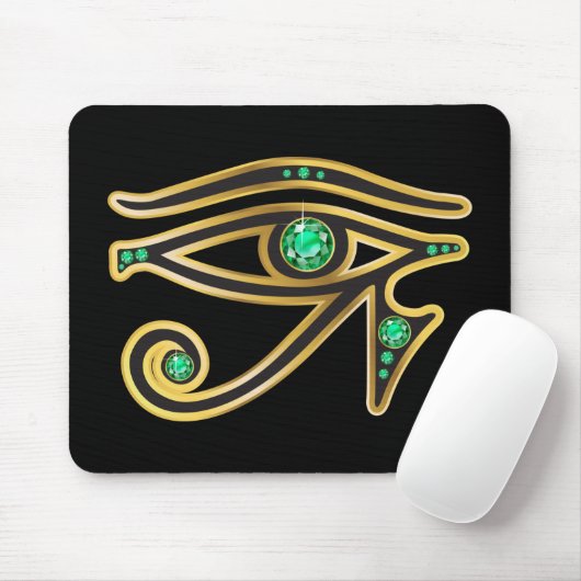 Emerald Eye of Ra in Gold Muismat (Met muis)