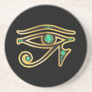 Emerald Eye of Ra in Gold Onderzetter