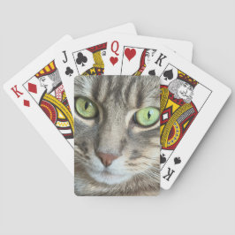 Emerald Eyes – Portrait of a Green-Eyed Cat Pokerkaarten