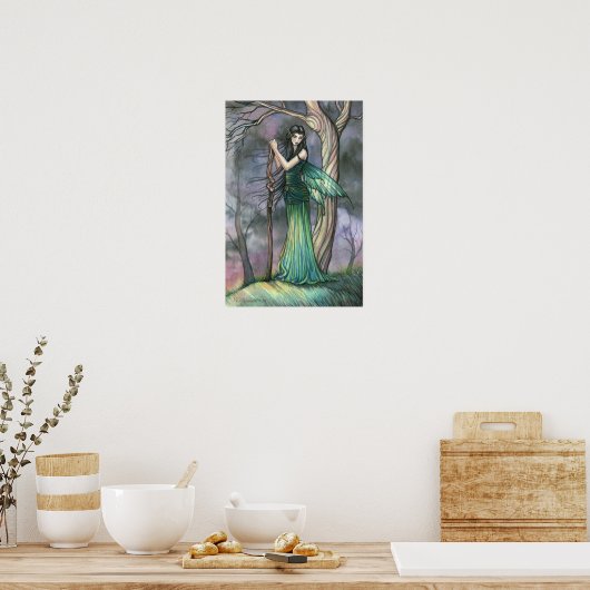 Emerald Fae Fairy Poster van Molly Harrison (Keuken)