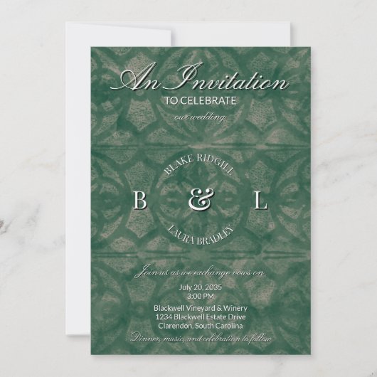 Emerald Fall Muscadine Batik Aangepaste Monogram Kaart (Voorkant)