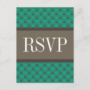 Emerald Fancy Lattice RSVP Briefkaart