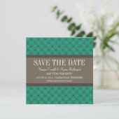 Emerald Fancy Lattice Save the Date Invite (Staand voorkant)