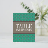 Emerald Fancy Lattice Table Number Briefkaart (Staand voorkant)