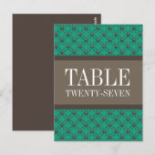 Emerald Fancy Lattice Table Number Briefkaart (Voorkant / Achterkant)