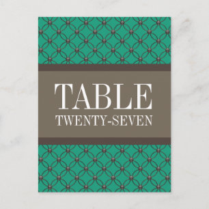 Emerald Fancy Lattice Table Number Briefkaart