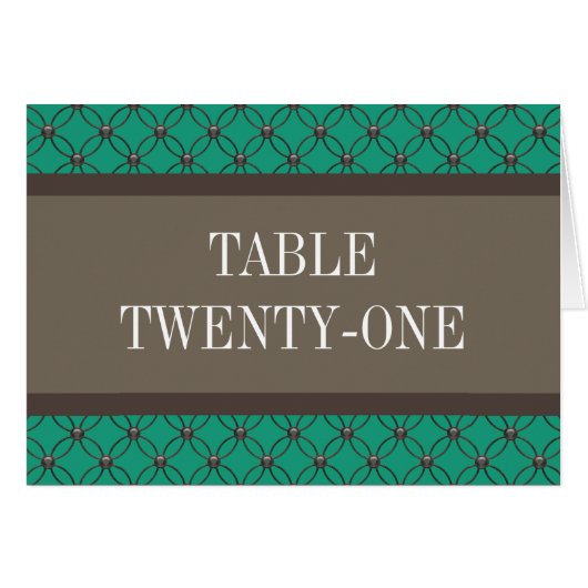 Emerald Fancy Lattice Table Number Kaart (Voorkant Horizontaal)