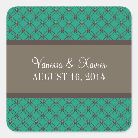 Emerald Fancy Lattice Wedding Stickers (Voorkant)