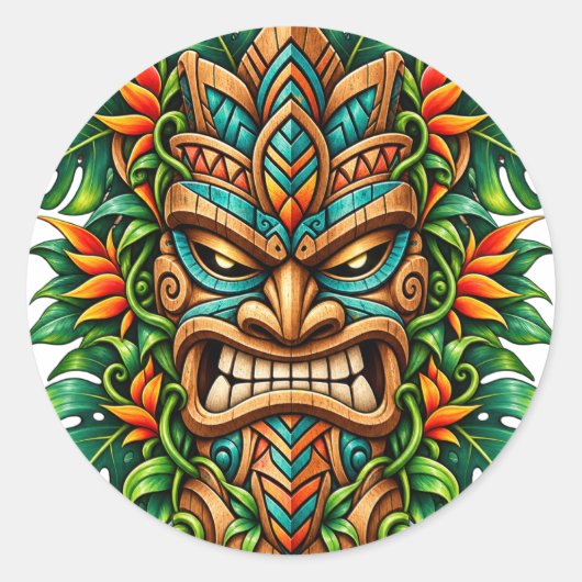 Emerald Fern Tiki Sticker (Voorkant)