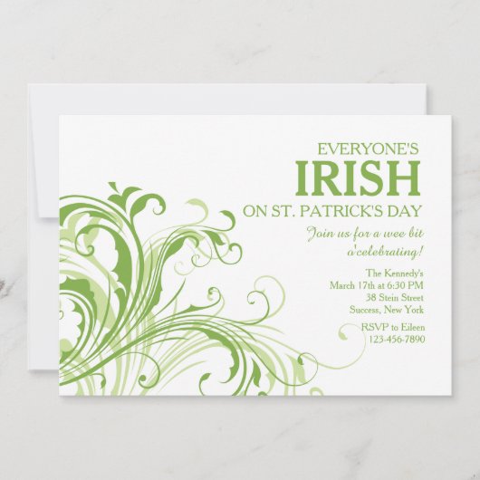 Emerald Ferns Invitation Kaart (Voorkant)