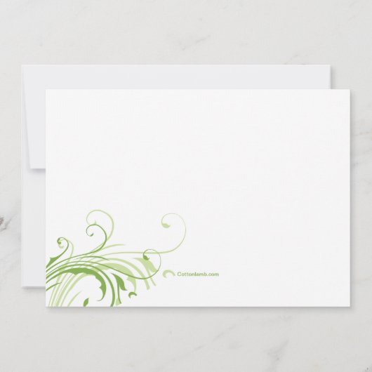 Emerald Ferns Invitation Kaart (Achterkant)
