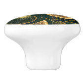 Emerald Fig Planner Gold Botanical Accents Knob Keramische Knop (Zijkant)