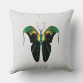 Emerald Flame Butterfly – Surreal Nature Form Kussen (Achterkant)